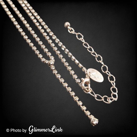 Lovisa Dainty Clear Crystal Lariat Y-Drop Rose Gold Tone Necklace - Picture 4 of 12